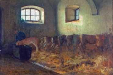 Interno di stalla (Angelo Morbelli – 1886)
